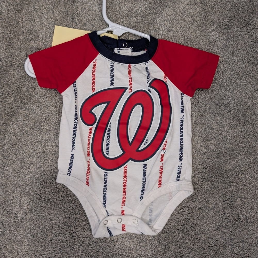 Genuine Merchandise White Red Navy Washington Nationals Baby Bodysuit